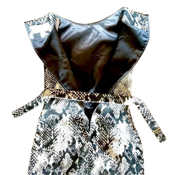 Hugo Boss Daneki Snakeskin Jacquard A-Line Dress Size 4 - Picture 6 of 10